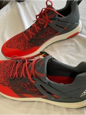 Adidas Crossknit Boost Golf Shoes, Red/Black/ Gray colorway sz 13.5